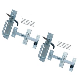 TERF® Heavy Duty Suffolk Gate Latch Door Lock Silver Thumb Latch Catch Lock - Weather Protection Suffolk Latches for External Doors Gate Shed Door Lock with Fixing Screw - Pack of 2