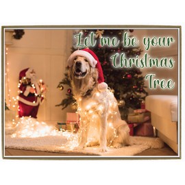 Glory To Dog Let Me Be Your Christmas Tree Boxed Set of 12 Christmas Cards and Greeting Card Envelopes