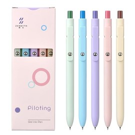 erofa 5 PCS Zennyth Gel Pens Quick Dry Fine Point Premium Retractable Rolling Ball Black Ink Smooth Writing Pens for School Office (Macarons)