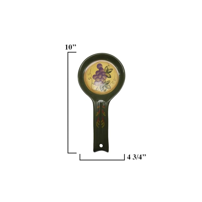 ACK Ceramic Spoon Rest (Grape),Cooking Spoon Holder for Kitchen Counter,