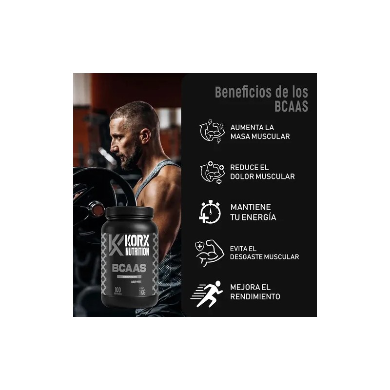 Aminoácidos Bccas Korx Nutrition De 1kg En 100servs En Pol