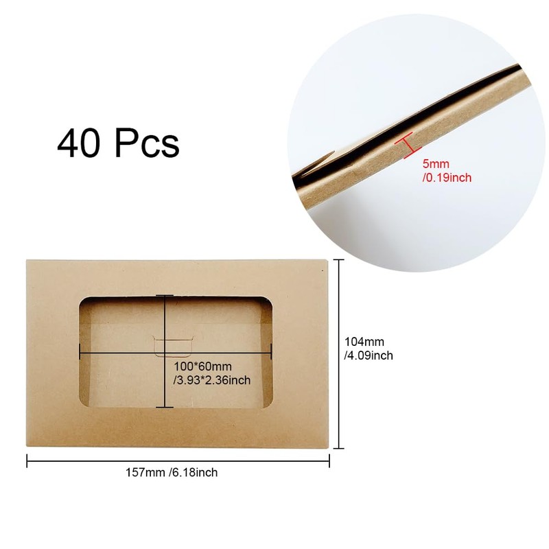 ONEBO Pack of 40 Postcard Covers, Kraft Paper Envelopes, Photo