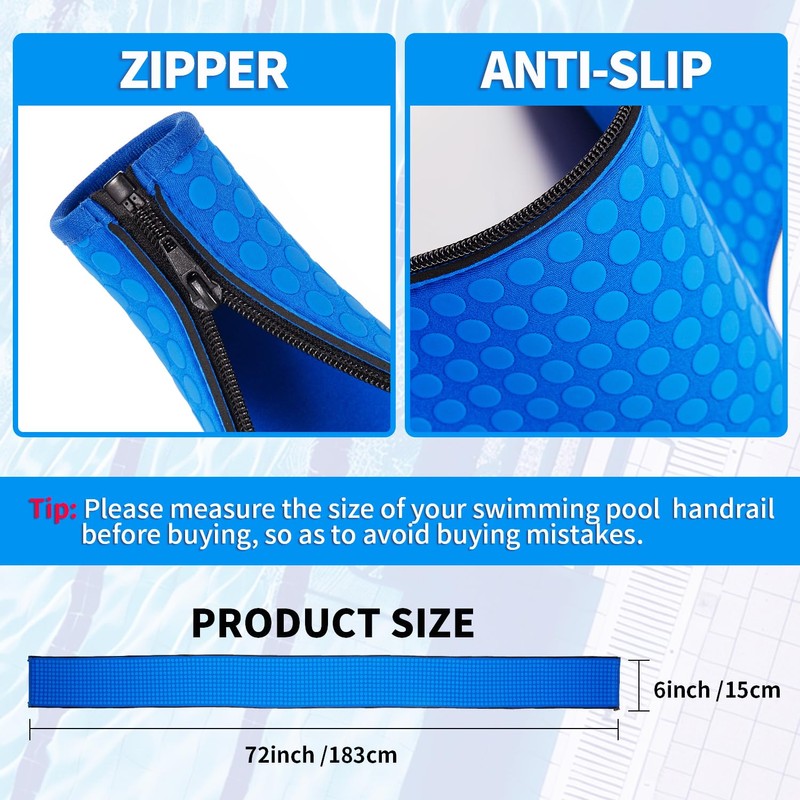 Pool Handrail Cover,6 Feet Pool Railing Covers with Zipper,Swimming Pool