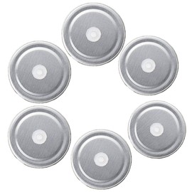 Libbey LB114 Silver Lid Diameter 2.9 inches (7.3 cm) Libbey Drinking Jar with Hole, Pack of 12