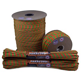 Neon Green Orange Parachute Cord 550 Type III Paracord - 25 Foot Bundle