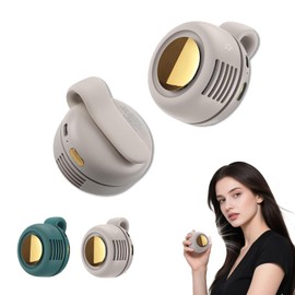 DNZPFU Portable Silent Mini Bladeless Fan Clip, Waist Clip, Rechargeable Hands-Free Mini with 3 Wind Speeds, Silent Wearable Personal Cooling Fan for Outdoor, Office, Home, Travel (1, White)