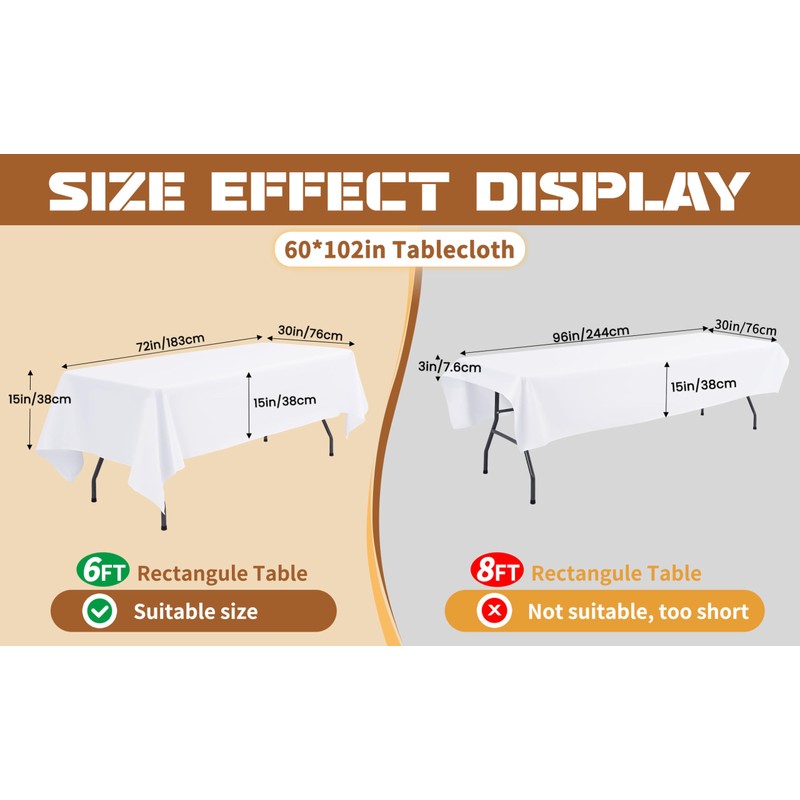 10 Pack 60 x 102 Inch Tablecloth, Orange Tablecloth for