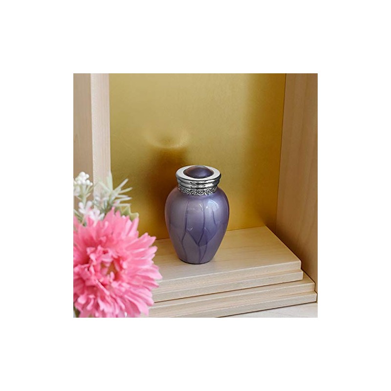 Mirai Sosu T-904S Mini Urn Pearl Blessing Lavender, Brass Screw