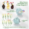 GOOZADA 6 Pack Mini Ceramic Vase Magnets, Glass Magnet Vases