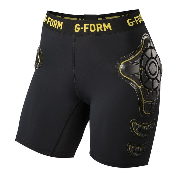 G-Form Women's Pro-X Board and Ski Compression Shorts - Black/Yellow,