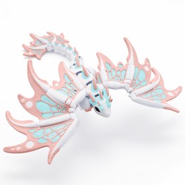 Cuzloma 1pc 3D Printed Dragon with Wings Flexible Articulated Dragon Animals Decoration for Home Office Desk Decor Funny Statue Christmas Ornament Stocking Easter Basket Stuffers Birthday Gift