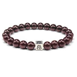Garnet Bracelet, Garnet and Sterling Silver Beads Bracelet, Quality Bead Jewelry for Man