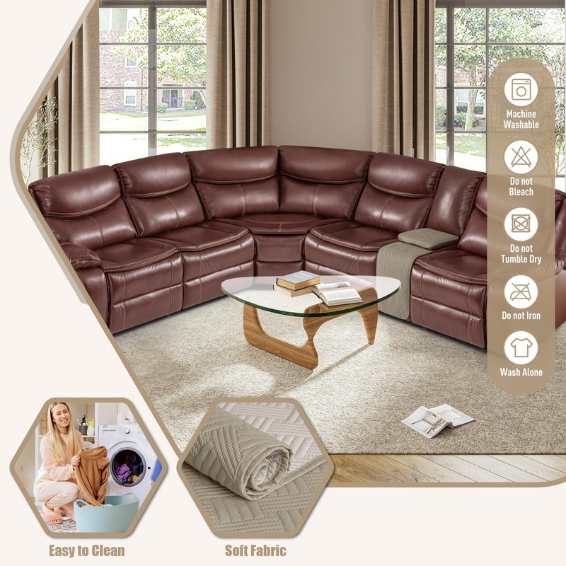 KinCam Waterproof Sectional Couch Covers, Oversized Recliner Sofa Covers for