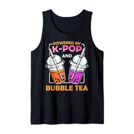 Powered By K-Pop And Bubble Tea Boba K-Drama Korean Music Tank Top