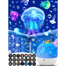 Projector Night Light for Kids + 21 Sets of Films, Baby Night Light Projector for Bedroom, Ceiling, Kids Star Galaxy Projector with 360° Rotation for Baby Girls Boys, Christmas, Nursery, Room Decor