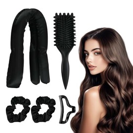 7 Kit de Herramientas de Peinado, Rizador Pelo Sin Calor con peine y Pinzas para el Cabello y Coletero, Rizador Sin Calor para Cabello, Rizadores de P
