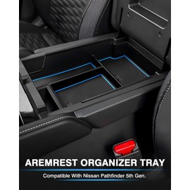 Karltys Center Console Organizer for 2022-2025 2026 Nissan Pathfinder, ABS Middle Console Organizer Tray for Pathfinder Armrest Storage Box Insert Accessories