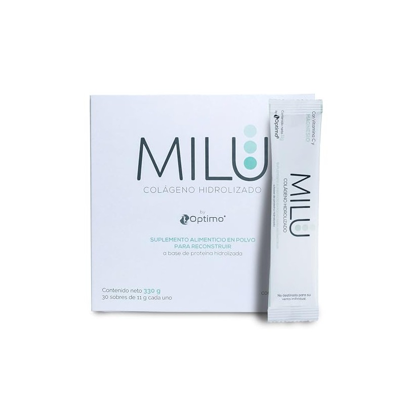 Milu Colágeno Hidrolizado Magnesio Vitamina Sobres Individuales 11g 1caja Suplemento