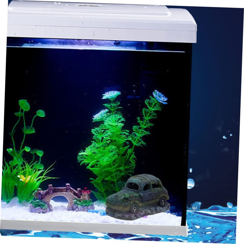 Sosoport Fish Tank Decor Resin Shrimp House Undersea Wreckage Ornament