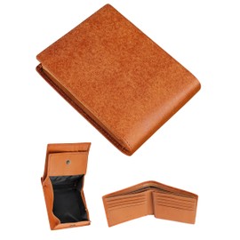 Fabrizio Men's Bifold Wallet, Box-Shaped, Coin Purse, Thin, Soft, Easy to Use, Italian Leather, Made by Leading Leather Craftsmen, Large Capacity, Genuine Leather, Ormo