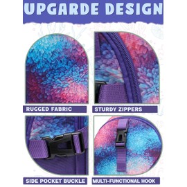 BLUEFAIRY Purple Backpack for Girls Book Bags for Midlde High School Collge 18" Bookbags for Teenagers Tie-Dye Coral Print Causal Dayback with Large Compartment Fits 15.6 Inch Laptop