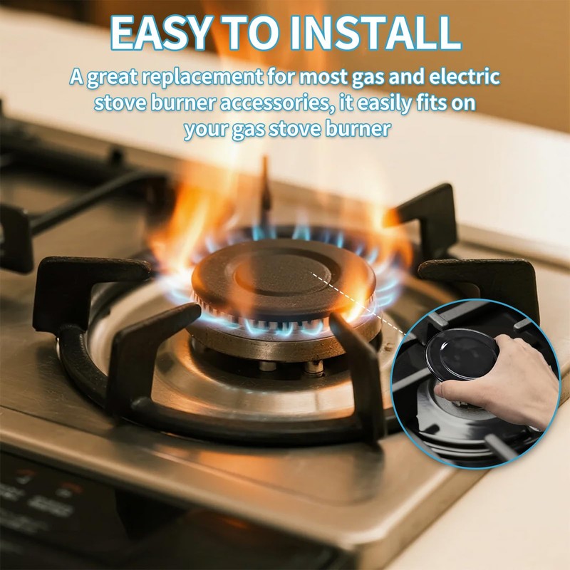 Gas Stove Burner Caps Set, 4PCS Cooker Hat Set Metal