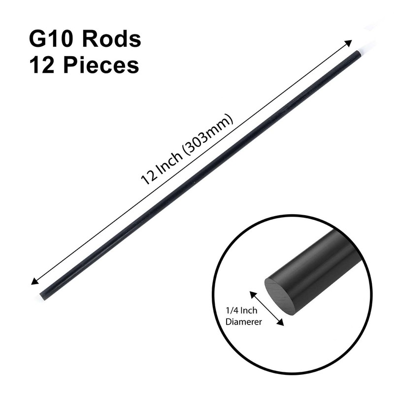 Black 1/4 inch Round Rod Garolite G10 Fiberglass Material Stick