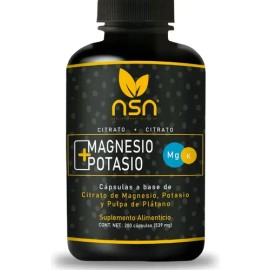 Citrato Magnesio + Potasio | Pulpa De Plátano 539mg 200caps Sabor Sin Sabor