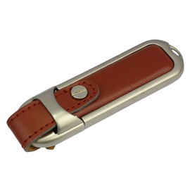 Real leather brown keychain USB Flash Drive 16GB - Memory Stick Data Storage - Pendrive