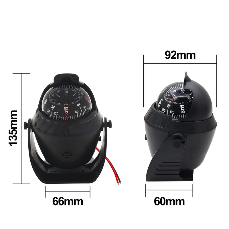 ITYAGUY Marine Boat Compass LED Light Navigation Pivoting Electronic Sea