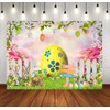 LYCGS 10x8ft Happy Easter Backdrop Easter Colorful Eggs Rabbit Flowers