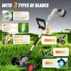 Electric Weed Wacker Eater Cordless String Trimmer Battery Powered, 21V/4000mAh