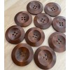 10 Round Brown Wooden Buttons Big Wooden Button 30mm with