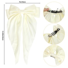 hoyuwak 4pcs Hair Bows for Women Silky Satin Hair Ribbons Ponytail Holder Different Sizes Bowknot for Wedding Graduation Party