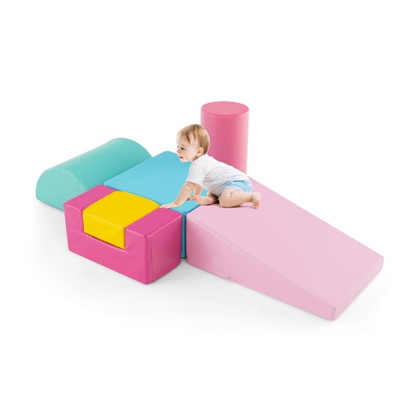 GLACER 6-Piece Foam Adventure Kit, Soft Climbing Blocks w/Waterproof Covers,