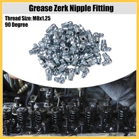 REPAIROCK 100 Pcs M8x1.25 Grease Nipple Fitting 90 Degree Right Angle Galvanized Steel Grease Zerk Fitting Adapter for Car Truck Mechanical Lubrication Auto Replacement Parts