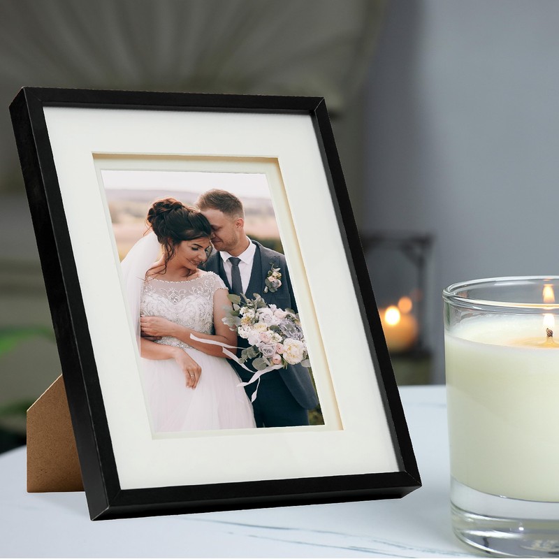 Fabian Clarke London® Black Wooden Picture Photo Frame with Off