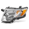 DNA MOTORING Headlight Assembly Compatible With Ford Edge 2007-2010, Halogen,