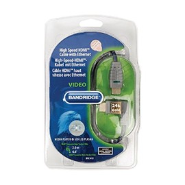 Bandridge 10 m High Speed HDMI Cable with Ethernet HDMI connector to HDMI connector (Right Angled) M Blue