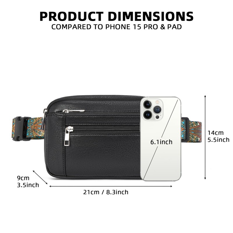 BOSTANTEN Fanny Packs for Women Cross Body Bag Fashionable Waist