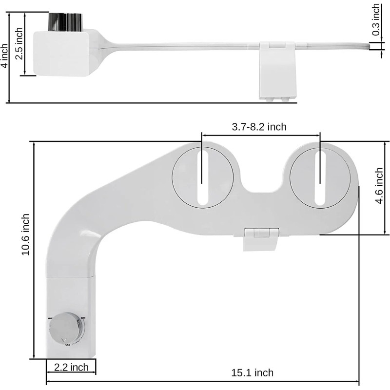 ADDOT Ultra slim Toilet Bidet Dual Nozzle Left and Right