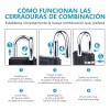 BSOON Candado De Combinación De 3 Piezas Con Seguridad De