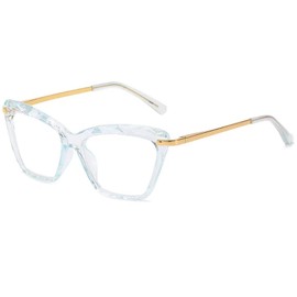 oriopxic Spring Hinge Nearsighted Glasses Womens -6.00 Cat Eye Myopia Distance Glasses