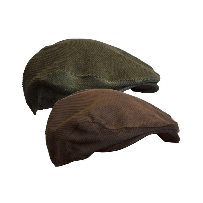 WALKER AND HAWKES - Corduroy Alton Flat Cap - Olive