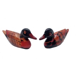 DMtse Feng Shui Pair Mandarin Ducks for Love & Fidelity Resin 3.15 inch / 8 CM Size Gift Red String X2