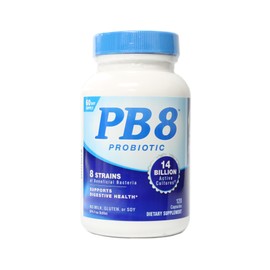 PB8 Probiotic - 3 Pack - 120 Capsules Per Bottle - Supports Digestive Health - 14 Billion CFU - 8 Beneficial Strains - No Milk, Gluten, or Soy