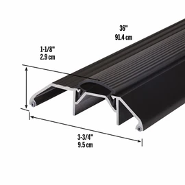 M-D Building Products 10017 3-3/4 in. x 1-1/8 in. x 36 in. Bronze Aluminum and Vinyl Heavy-Duty High-Profile Threshold