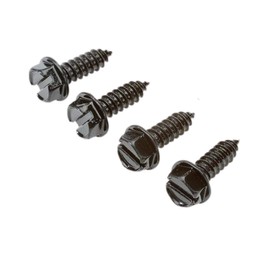 USA Fastener Company Zinc Plated Black Screws 4PC | Rust Proof License Plate Security Screws | Set of 4 Automotive License Plate Fasteners