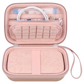 Canboc Hard Case for HP Sprocket 2x3 Portable Instant Photo Printer, Zipper Mesh Pocket fits Photo Paper and Cable, Rose Gold