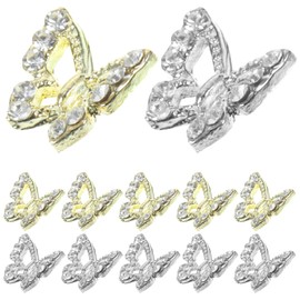 FOMIYES 40pcs Butterfly Nail Charms Nail Art Jewels Shiny Rhinestones for Creative Manicure Cute Decorative Accessories